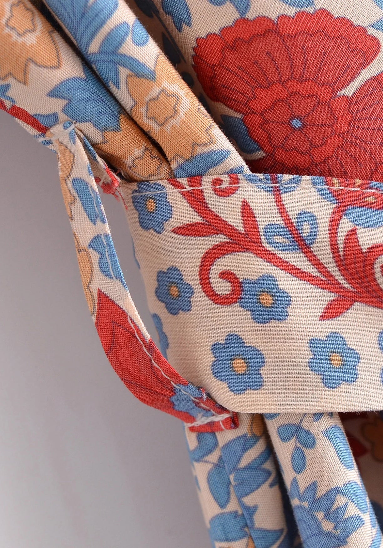Kurzer Boho-Kimono Hellblau | Tsuzuri