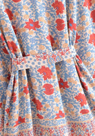 Kurzer Boho-Kimono Hellblau | Tsuzuri