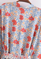 Kurzer Boho-Kimono Hellblau | Tsuzuri