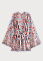 Kurzer Boho-Kimono Hellblau | Tsuzuri