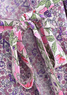 Langer Boho-Kimono Lila mit Streublumen | Sumihana