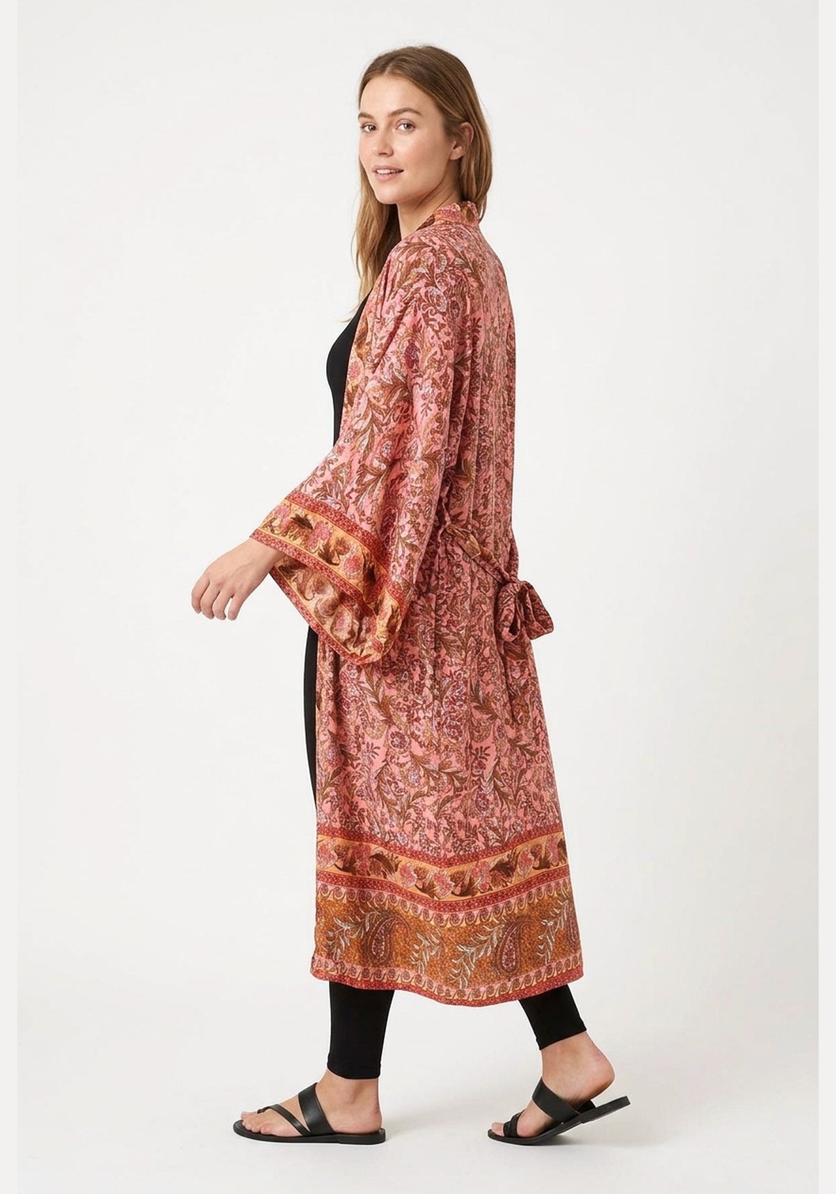 Langer Boho-Kimono Rosa | Kōrane