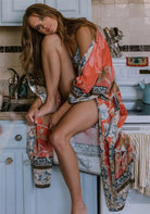 Langer Boho-Kimono Rot | Solenza