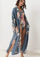 Langer Kimono mit Blumenmuster