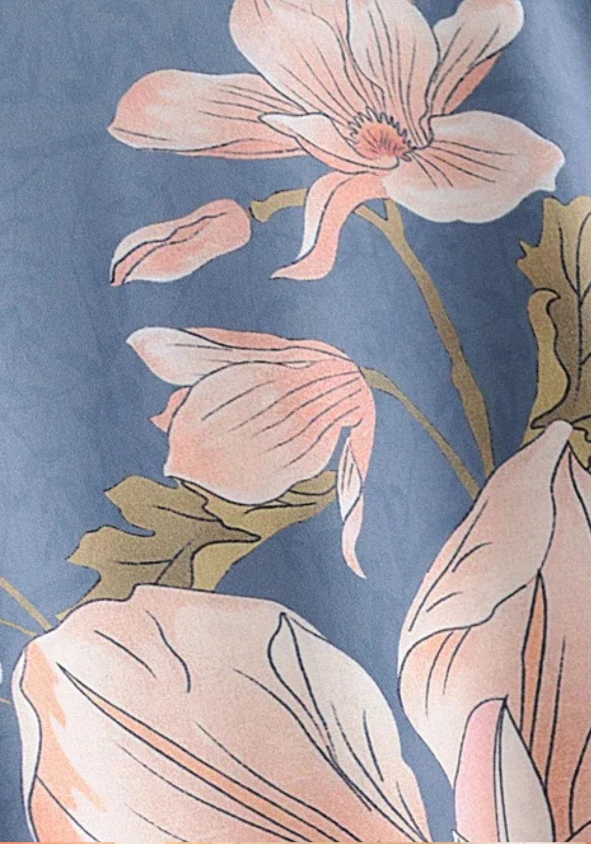 Langer Kimono mit Blumenmuster