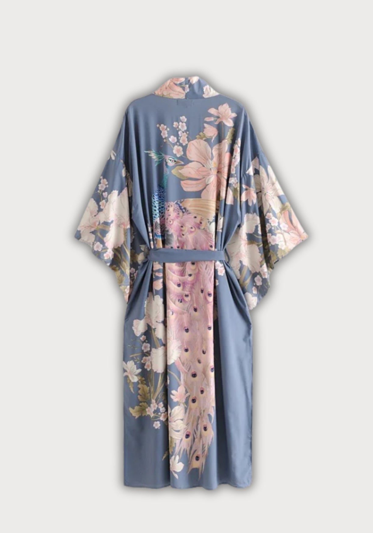 Langer Kimono mit Blumenmuster