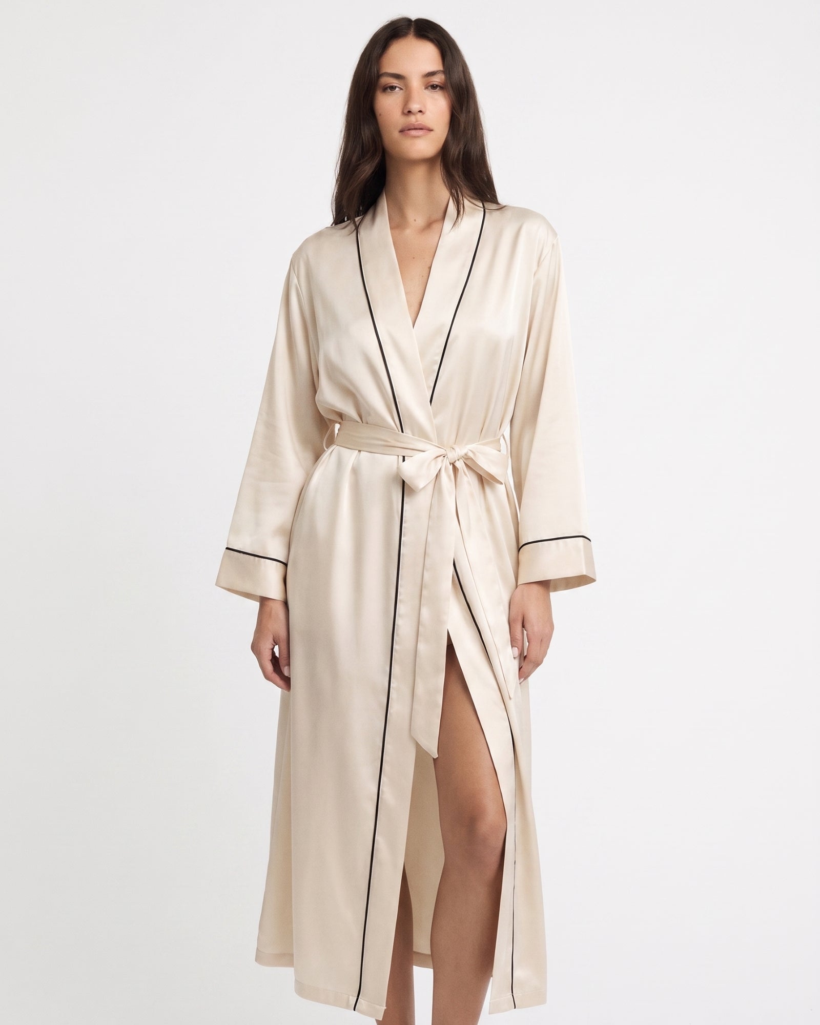 Morgenmantel Damen Lang Satin