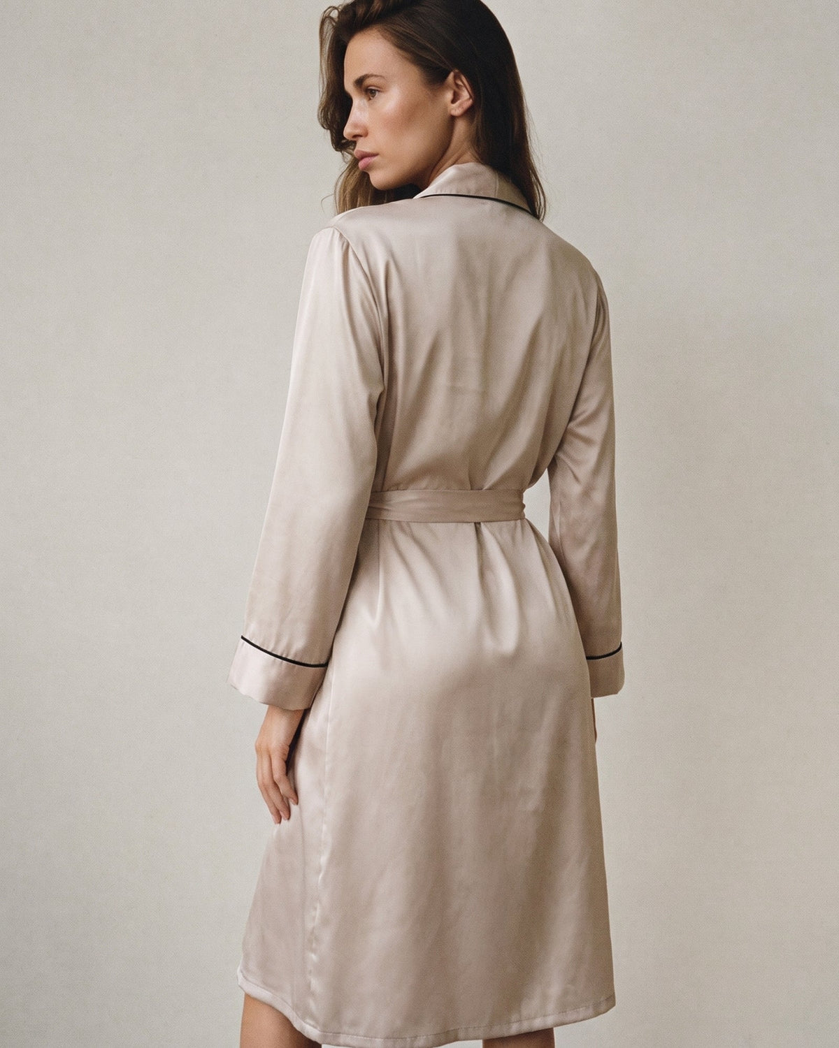 Morgenmantel Damen Lang Satin