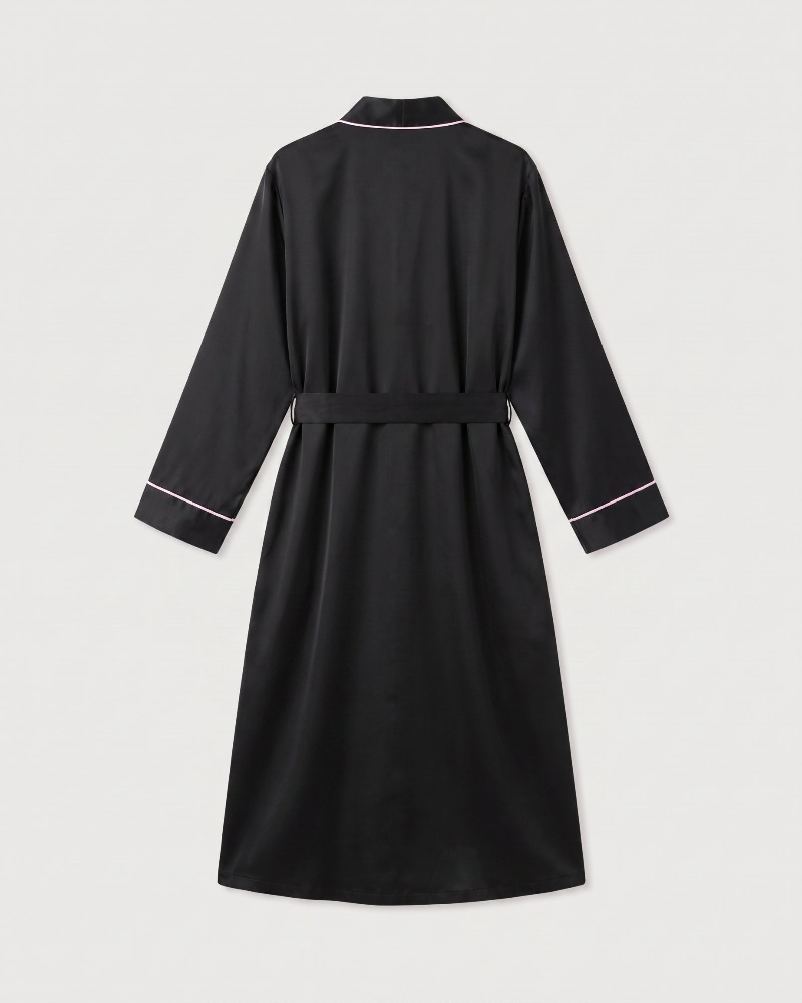 Morgenmantel Damen Satin Schwarz
