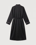 Morgenmantel Damen Satin Schwarz