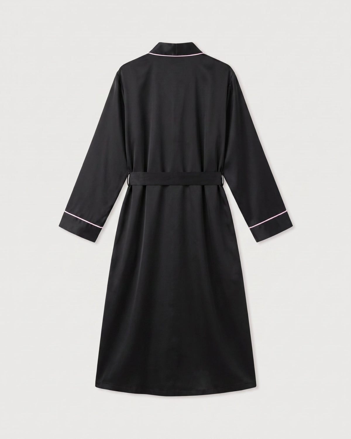 Morgenmantel Damen Satin Schwarz