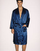 Morgenmantel Herren Blau