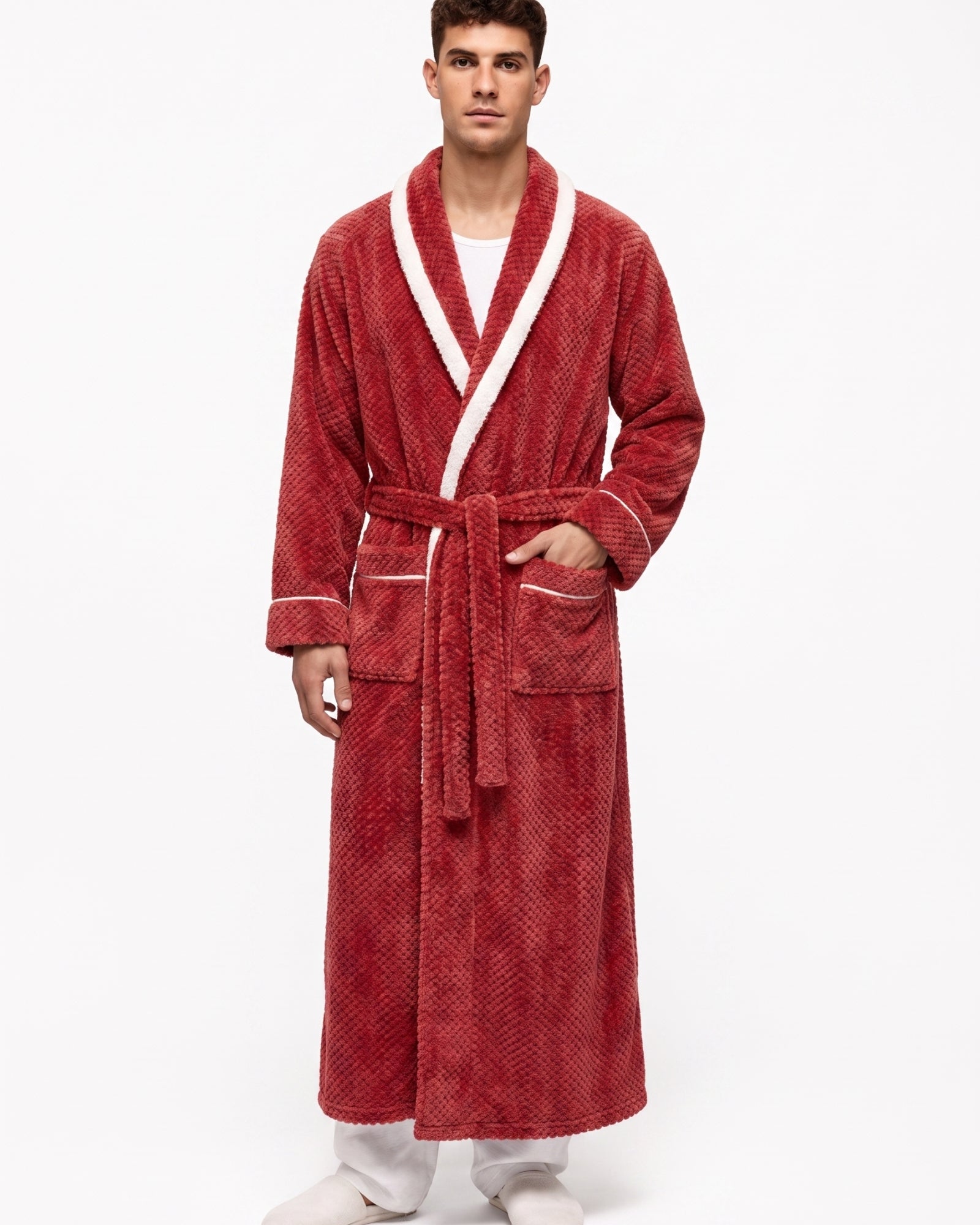 Morgenmantel Herren Rot