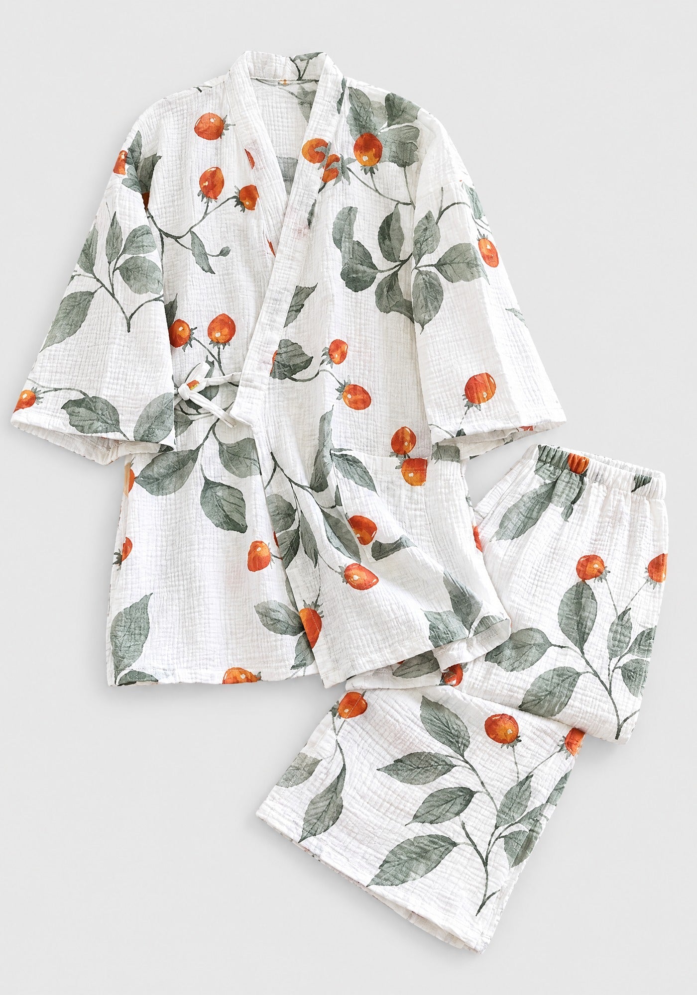 Pyjama Damen Baumwolle Weiß
