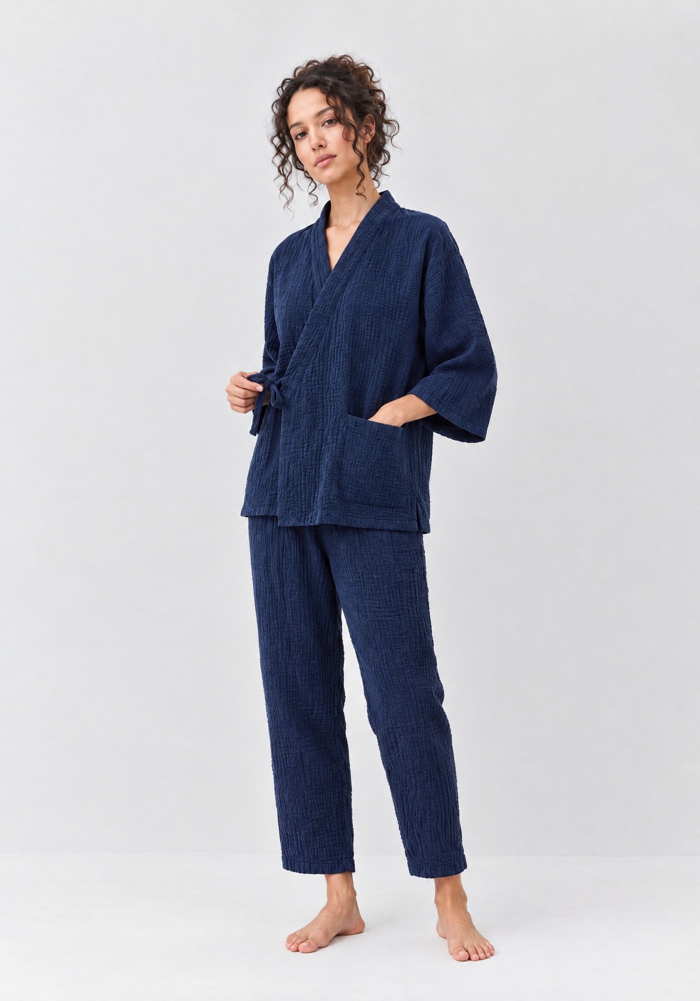 Pyjama Damen Dunkelblau