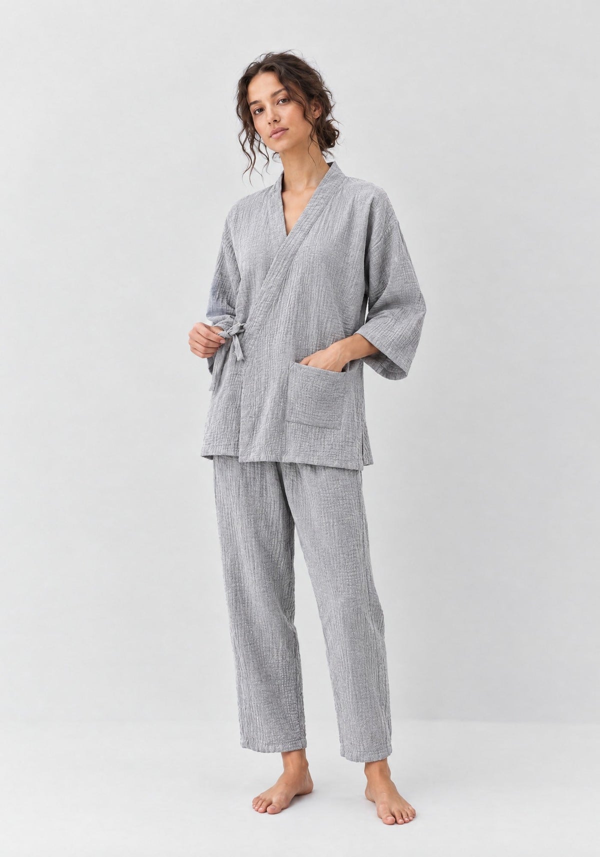 Pyjama Damen Grau