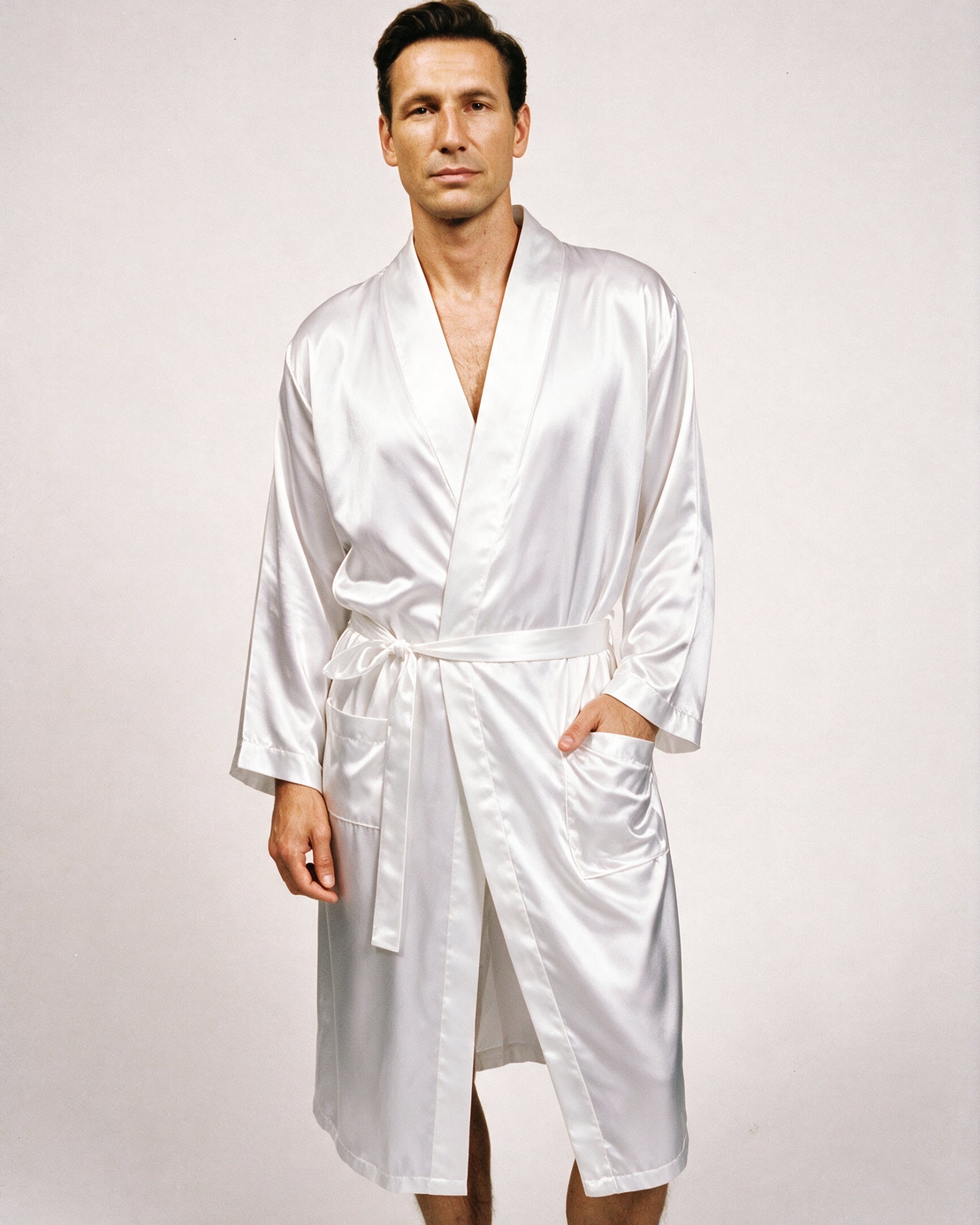 Satin Bademantel Herren
