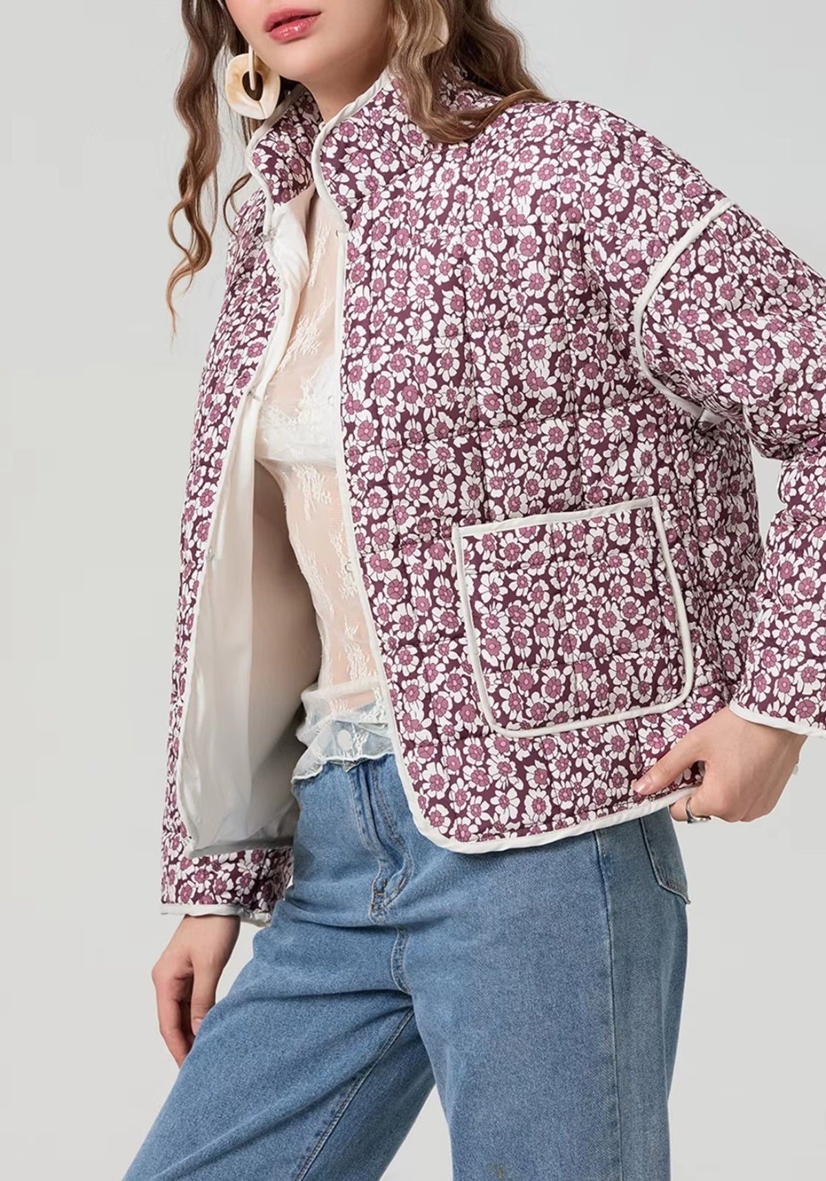 Steppjacke Beere Damen