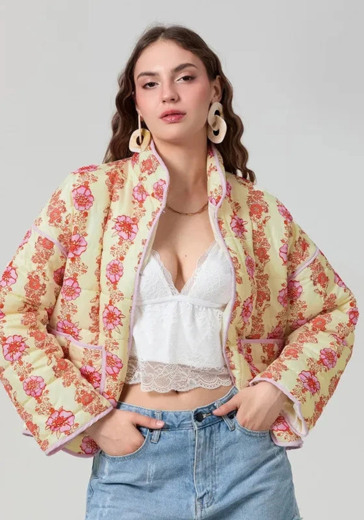 Steppjacke Creme Damen