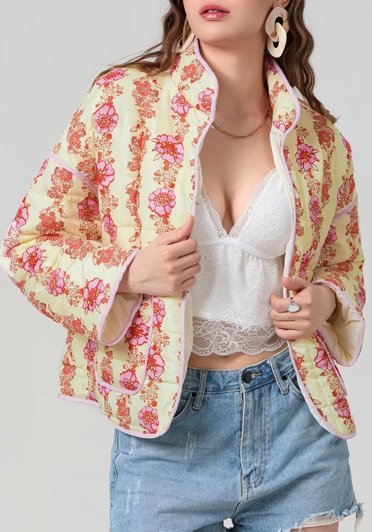 Steppjacke Creme Damen