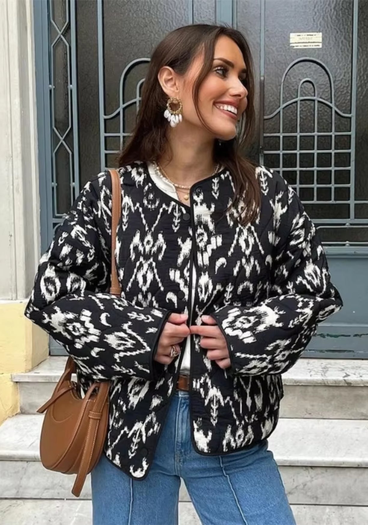 Steppjacke Damen Gemustert