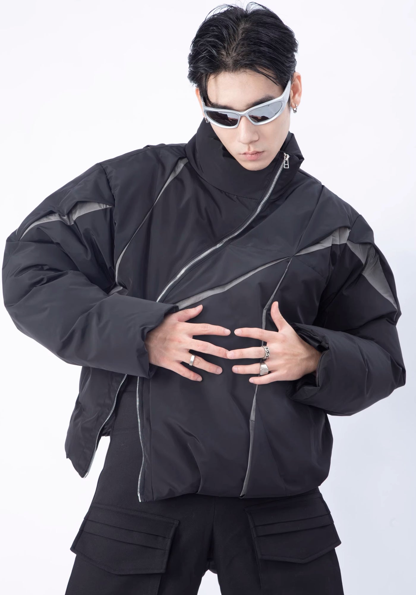 Steppjacke Herren Schwarz