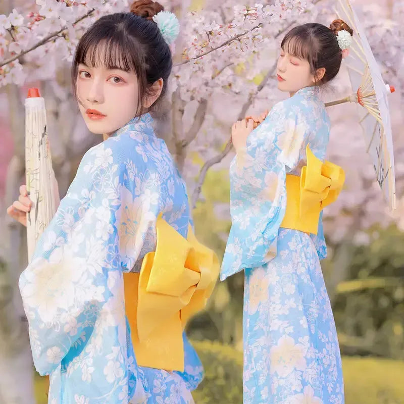 Yukata Blau Gelb