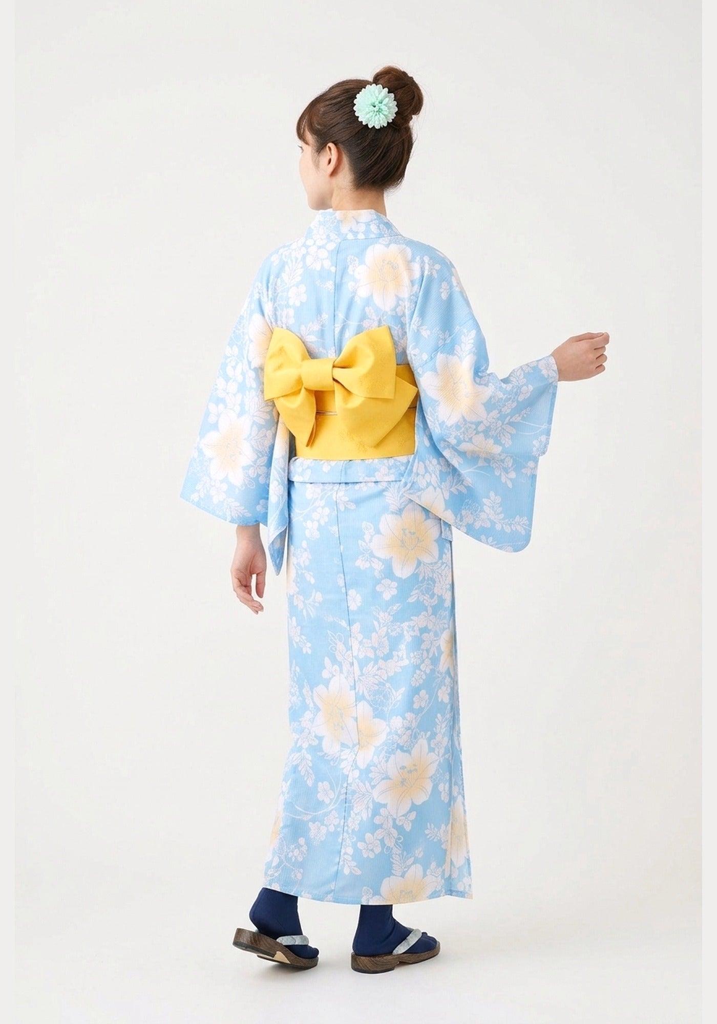 Yukata Blau Gelb