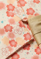 Yukata-Kleid Blumen Beige