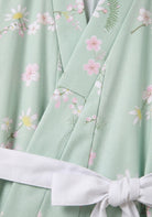 Yukata-Kleid Blumen Grün