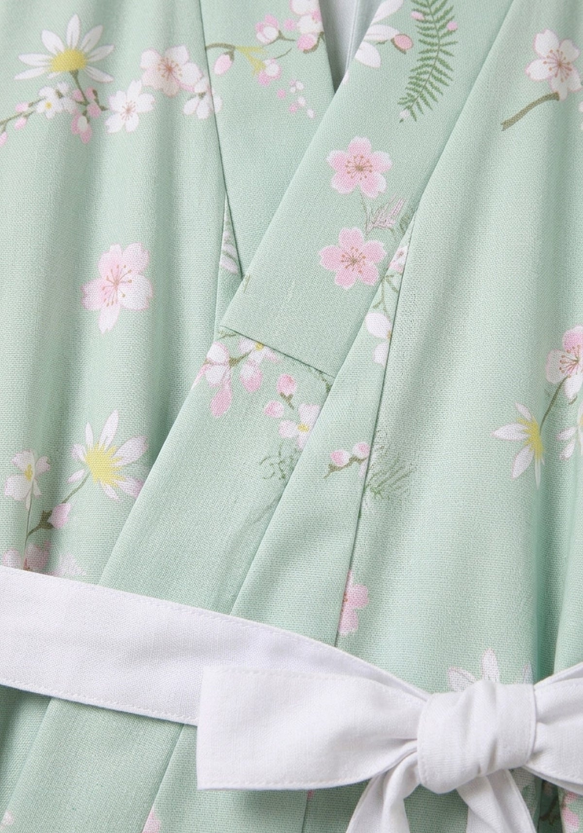 Yukata-Kleid Blumen Grün