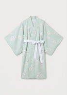 Yukata-Kleid Blumen Grün