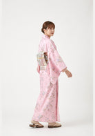Yukata-Kleid Blumen Rosa