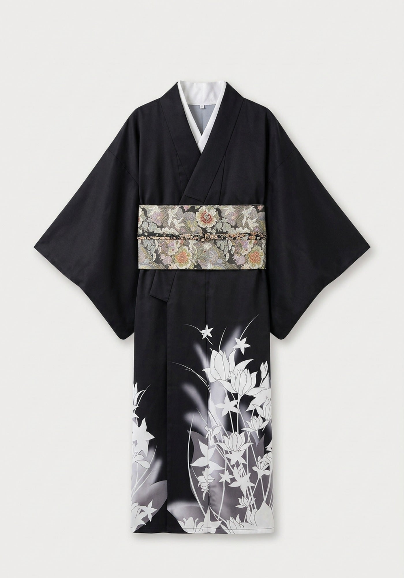Kimono Schwarz Blumen