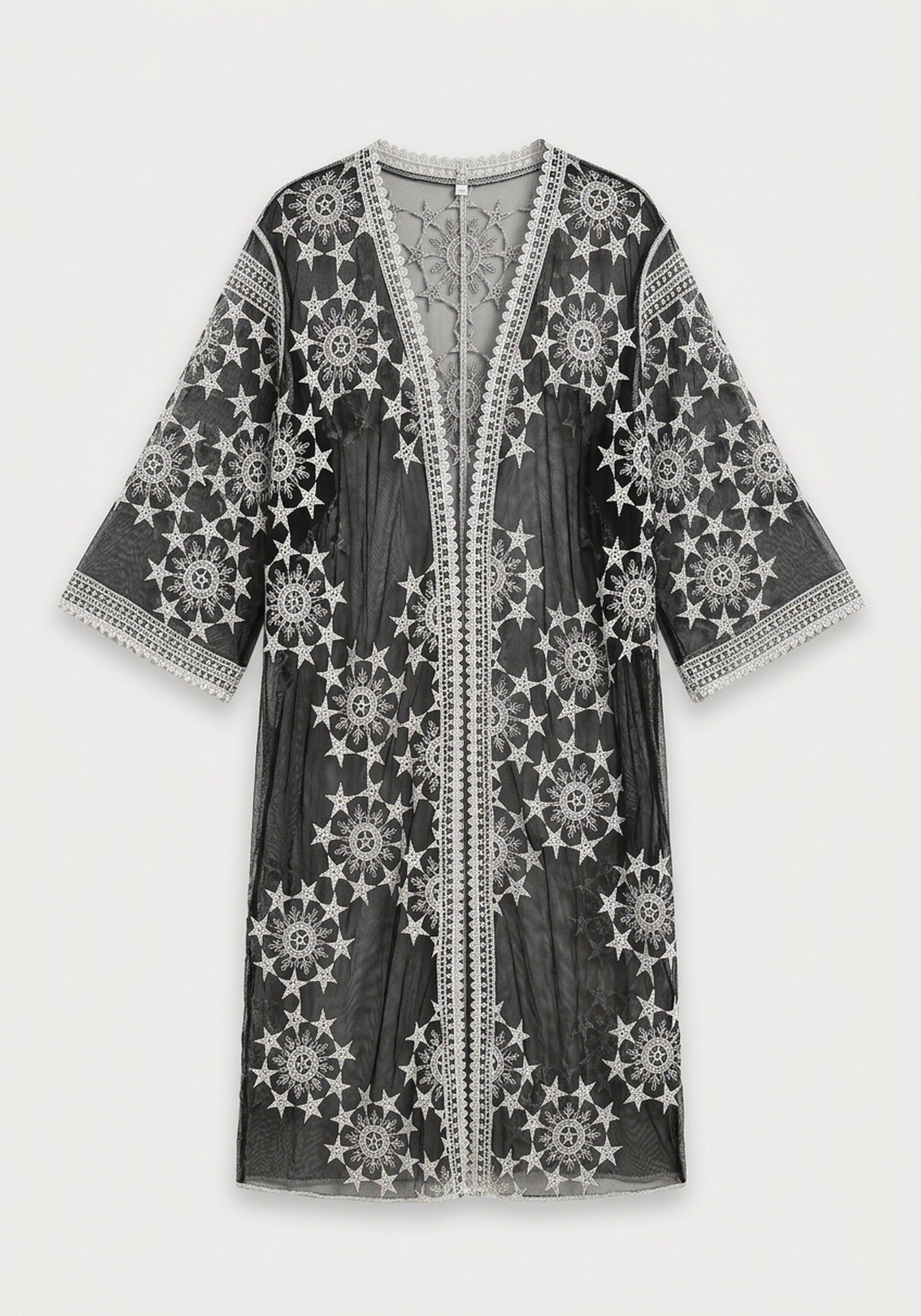 Kimono Schwarz Spitze