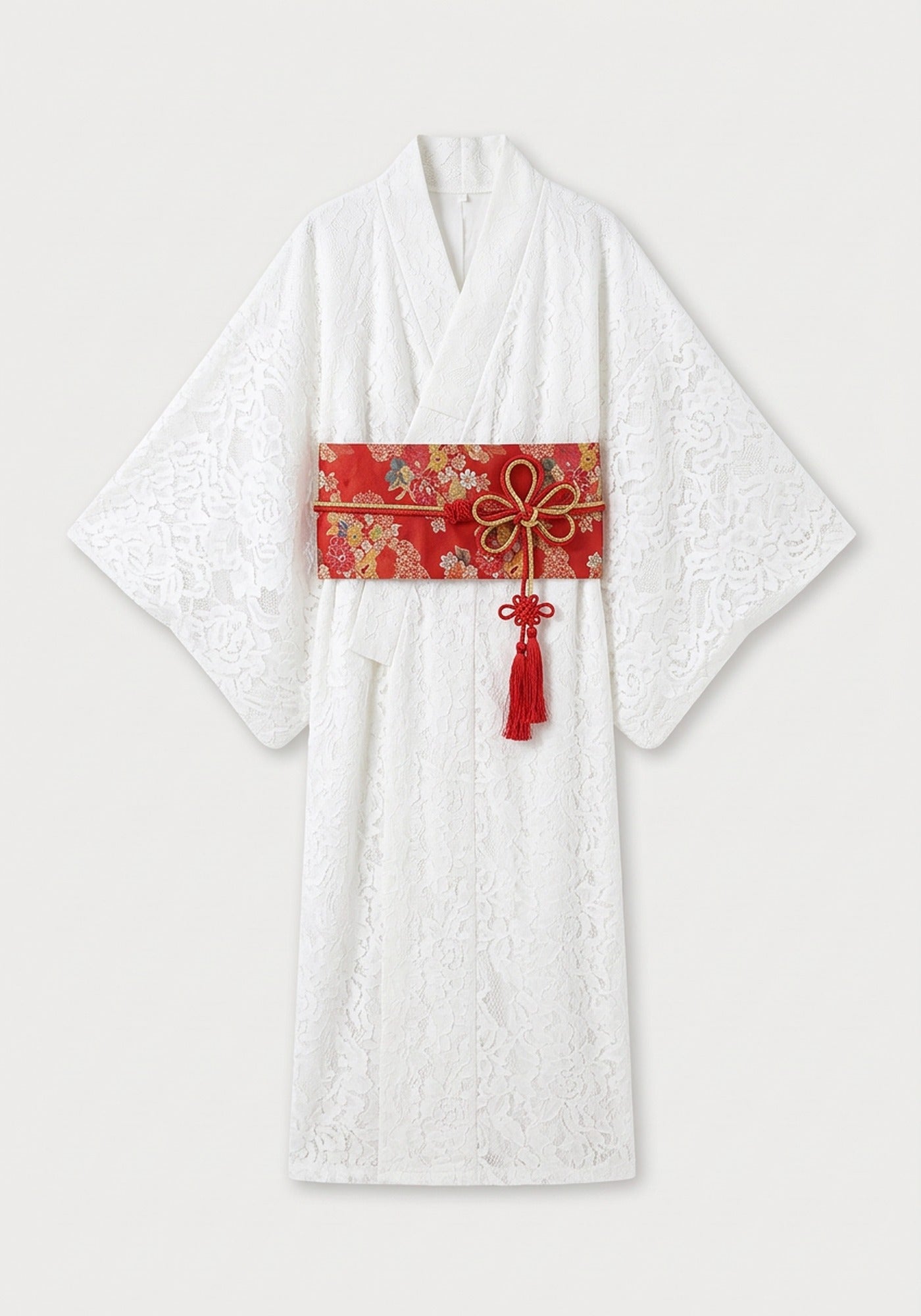 Kimono Weiß Lang