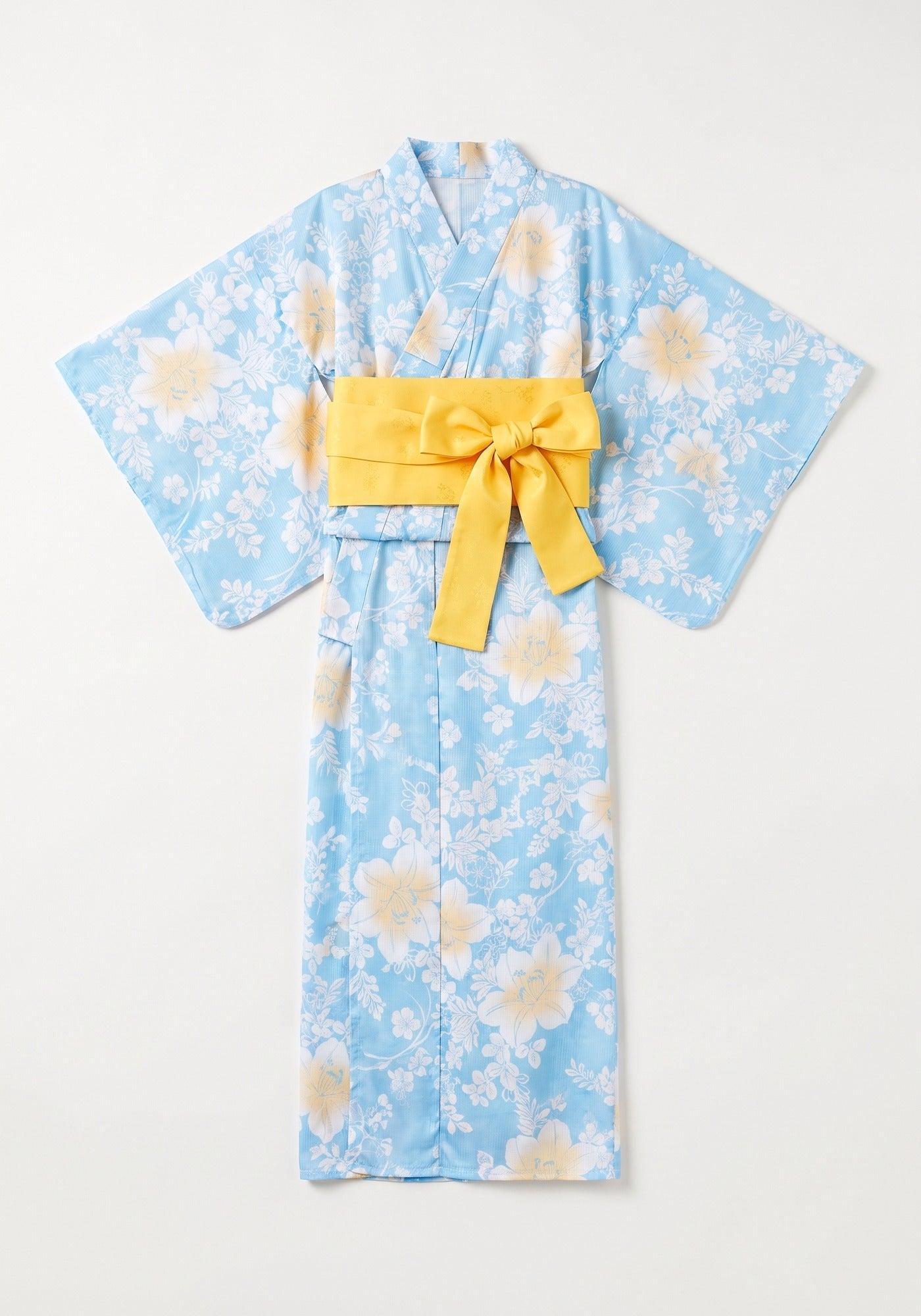 Yukata Blau Gelb