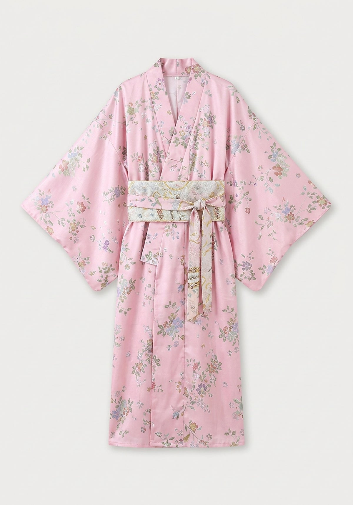 Yukata-Kleid Blumen Rosa