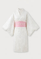 Yukata-Kleid Blumen Weiß